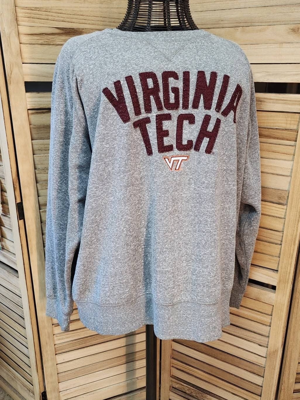 Champion Virginia Tech Hokies Gray Crewneck Sweatshirt Pullover Men’s 2XL VT